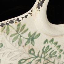 Artikel Keramik-Pflanztasche mit floralem Muster 21cm für Balkon und Innenbereich
