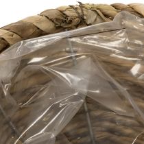 Artikel Teetassenkorb aus Bast mit Folienauskleidung 15 cm Braun für Wohn- und Balkondekoration