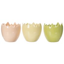 Artikel Keramik Blumentopf 10 cm Osterei Motiv 3er Set Frühjahrsdeko Innenbereich