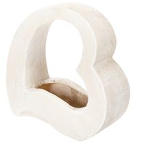 Artikel Herzförmige Deko-Schale aus Keramik, 19 cm, Weiss, zum Bepflanzen und Dekorieren