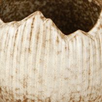 Artikel Keramik-Pflanztopf zerbrochenes Ei 9,5 cm Creme-Braun 3er-Set – Tischdeko und Pflanzgefäss