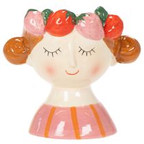 Artikel Keramik-Blumentopf Mädchen mit Erdbeer-Motiv 13 cm Rosa