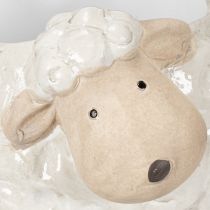 Artikel Keramik Pflanzgefäss Schaf-Design Weiss 17 cm, Set 2 Stk, für Garten & Wohnung