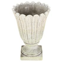 Artikel Pflanztopf Steinguss Pokal Antiker Stil Grau Ø17,5cm H25cm