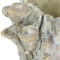 Artikel Pflanztopf Steinguss Übertopf mit Pilzen Baumstumpf 16cm