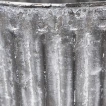 Artikel Pflanztopf aus Metall mit Henkeln Ø16,5cm, Strukturdesign, für Innen und Aussen
