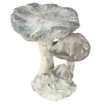 Artikel Pilz Deko Steinguss Grau Weiß gewaschen 21,5×18×22cm