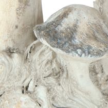 Artikel Pilz Deko Steinguss Grau Weiß gewaschen 21,5×18×22cm
