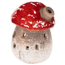 Artikel Pilzhaus 2er-Set Keramik 10cm rot-weiss mit Schornstein