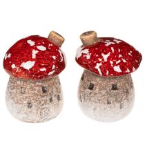 Artikel Pilzhaus Miniatur Deko Fliegenpilz Keramik 6 cm 2er-Set