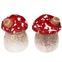 Artikel Pilzhaus Miniatur Deko Fliegenpilz Keramik 6 cm 2er-Set