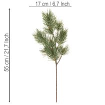 Artikel Künstlicher Kiefernzweig Grün 55cm Kunststoff 3 Stück