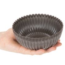 Artikel Runde Schale Kunststoff geriffelt anthrazit 15 cm 2er-Set