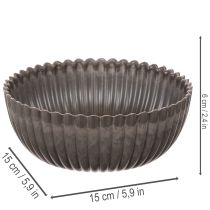 Artikel Runde Schale Kunststoff geriffelt anthrazit 15 cm 2er-Set