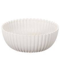 Artikel Runde Schale aus Kunststoff, geriffelt, Weiss, 15 cm, 2 Stück