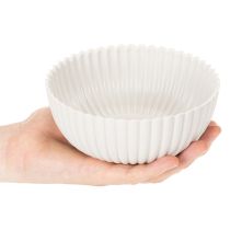 Artikel Runde Schale aus Kunststoff, geriffelt, Weiss, 15 cm, 2 Stück