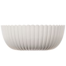 Artikel Runde Schale aus Kunststoff, geriffelt, Weiss, 15 cm, 2 Stück