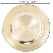 Artikel Kleiner Dekoteller aus Metall glänzend rund 17 cm goldfarben 6er-Set