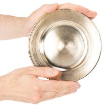 Artikel Kleiner Dekoteller aus Metall glänzend rund 17 cm goldfarben 6er-Set