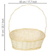Artikel Weidenkorb mit Henkel 44x36cm Natur mit Kunststoffeinlage für Dekoration und Geschenke
