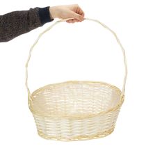 Artikel Weidenkorb mit Henkel 44x36cm Natur mit Kunststoffeinlage für Dekoration und Geschenke