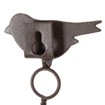 Artikel Bandhalter aus Metall und Holz mit Vogelmotiv – Höhe 19 cm – Shabby Chic – Rostoptik