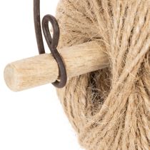 Artikel Bandhalter aus Metall und Holz mit Vogelmotiv – Höhe 19 cm – Shabby Chic – Rostoptik