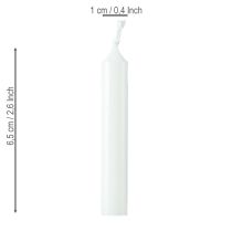 Artikel Puppenkerzen aus Wachs Weiss 65x10mm für Innenbereich 50 Stück