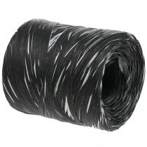Artikel Raffia Band Schwarz Silber Geschenkband Dekoband 200m