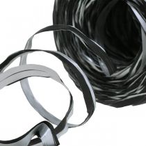 Artikel Raffia-Band Kunststoff Schwarz Silber 200m Dekoband Geschenkband
