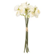 Artikel Bouquet künstliche Ranunkeln Weiss 32 cm 5 Zweige