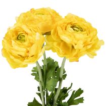 Artikel Künstliche Ranunkelblume 51 cm, Gelb-Grün, Set mit 3 Stück