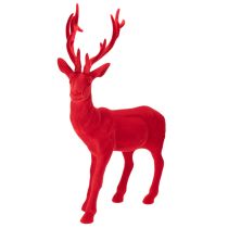 Artikel Dekofigur Hirsch stehend 85 cm rot beflockt Kunststoff für Innen