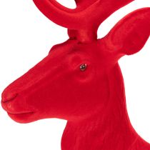 Artikel Dekofigur Hirsch stehend 85 cm rot beflockt Kunststoff für Innen