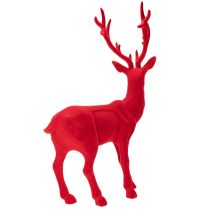 Artikel Dekofigur Hirsch stehend 85 cm rot beflockt Kunststoff für Innen