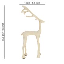 Artikel Rentier Dekofigur aus Metall in Grau-Beige, H 27,5 cm