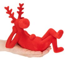 Artikel Dekofigur Rentier liegend aus Kunststoff 24 cm Rot 2er-Set