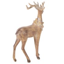 Artikel Dekofigur Hirsch mit Geweih 28cm Polyresin Braun mit Gold und Silber