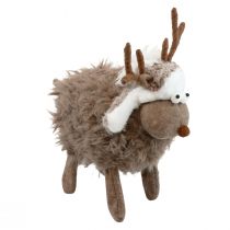 Artikel Rentier Weihnachtsfigur aus Stoff mit Filz Braun 23cm für Tischdeko