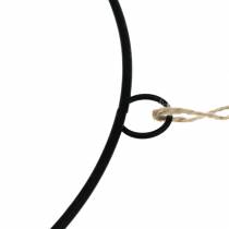 Artikel Dekoring Metall Schwarz Ø35cm mit Juteband – 4 Stück
