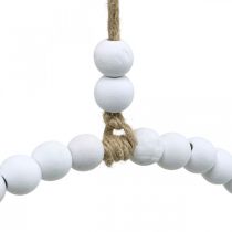 Artikel Weisser Dekokranz mit Holzperlen Ø28 cm 4er-Set – Vielseitiger Hängeschmuck