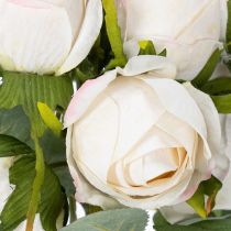 Artikel Künstlicher Rosenstrauss Weiss mit Rosa, 31 cm, 3 Zweige