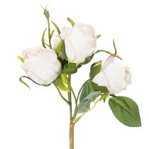 Artikel Künstlicher Rosenstrauss Weiss mit Rosa, 31 cm, 3 Zweige