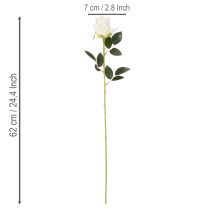 Artikel Künstliche Rosen Weiss mit langem Stiel 62 cm im 12er-Set