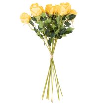 Artikel Künstliche gelbe Rosen 62 cm Kunstblumen mit langem Stiel 12er-Set