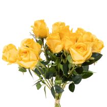 Artikel Künstliche gelbe Rosen 62 cm Kunstblumen mit langem Stiel 12er-Set