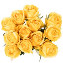 Artikel Künstliche gelbe Rosen 62 cm Kunstblumen mit langem Stiel 12er-Set