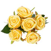 Artikel Rosenstrauss aus künstlichen gelben Rosen 44 cm 6-teilig für Wohn- und Tischdekoration