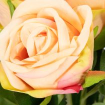 Artikel Künstliches Rosenbouquet aus Polyester und Kunststoff 44 cm rosafarben 6 Stück