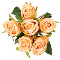 Artikel Künstliches Rosenbouquet aus Polyester und Kunststoff 44 cm rosafarben 6 Stück